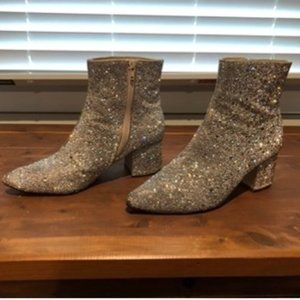 Betsey Johnson Kyla Silver Metallic/Iridescent Bootie